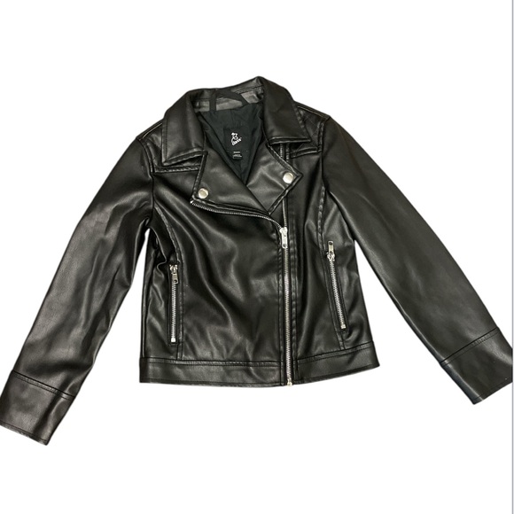 Art Class Black faux leather  little girls size 6X spring jacket - Picture 1 of 5